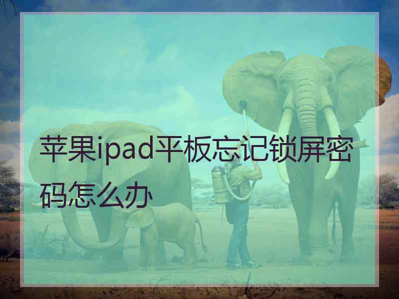 苹果ipad平板忘记锁屏密码怎么办