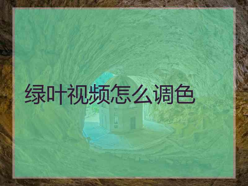 绿叶视频怎么调色
