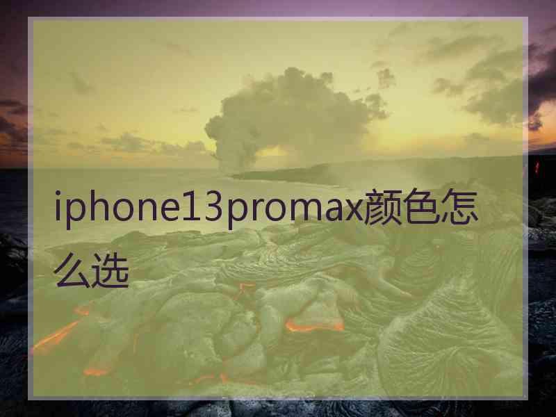 iphone13promax颜色怎么选