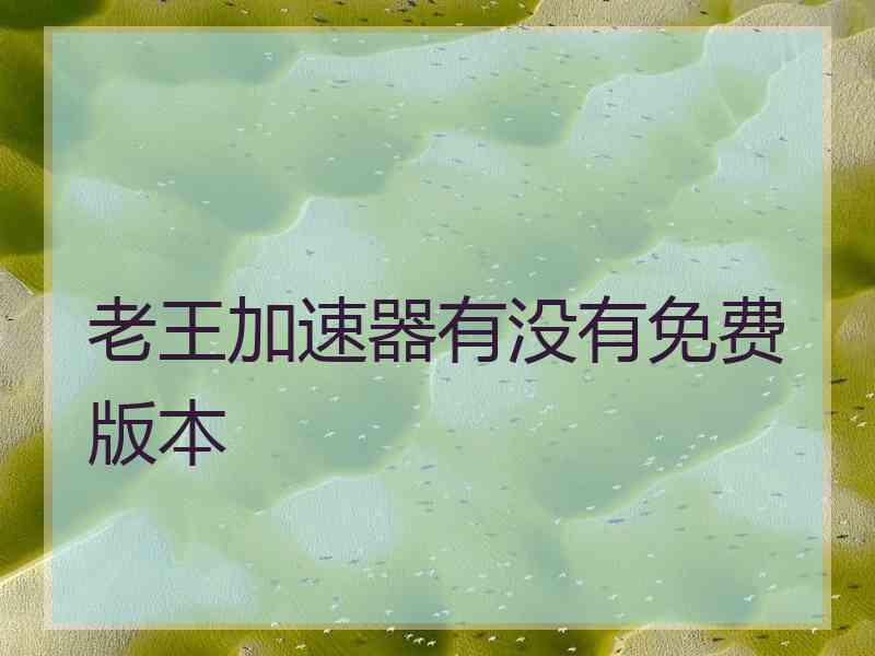 老王加速器有没有免费版本