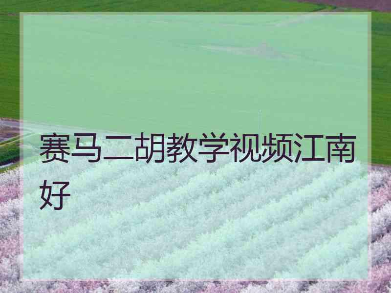 赛马二胡教学视频江南好
