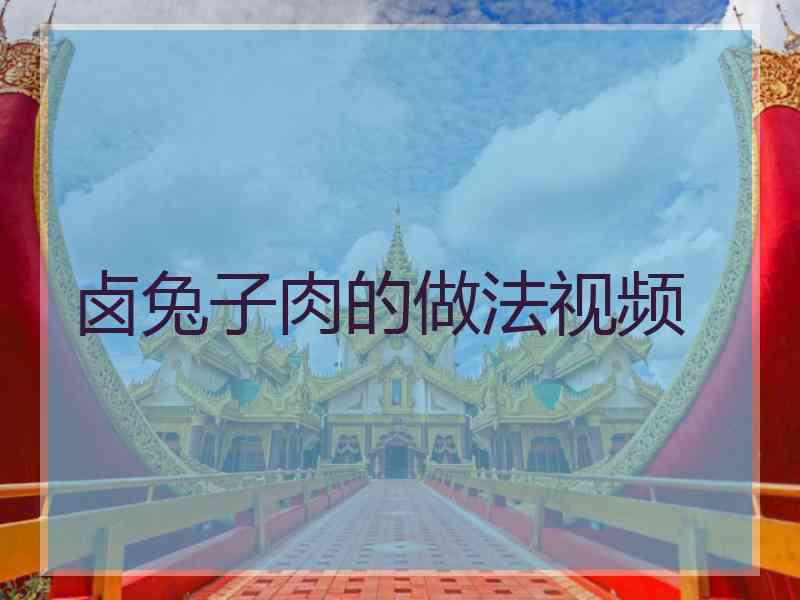 卤兔子肉的做法视频