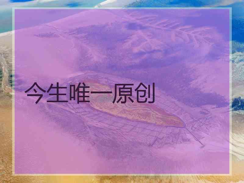 今生唯一原创