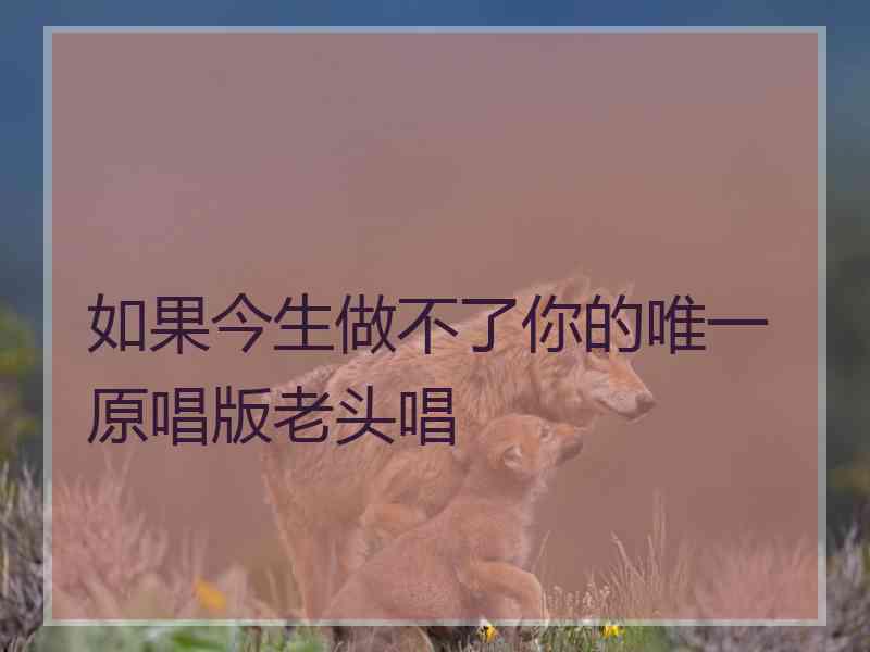 如果今生做不了你的唯一原唱版老头唱