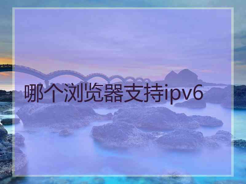 哪个浏览器支持ipv6