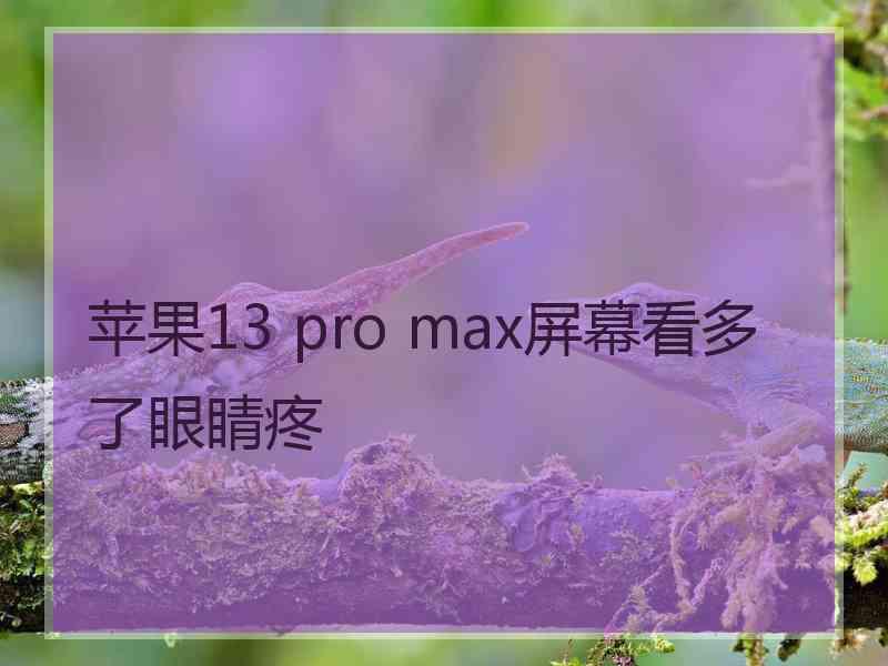 苹果13 pro max屏幕看多了眼睛疼