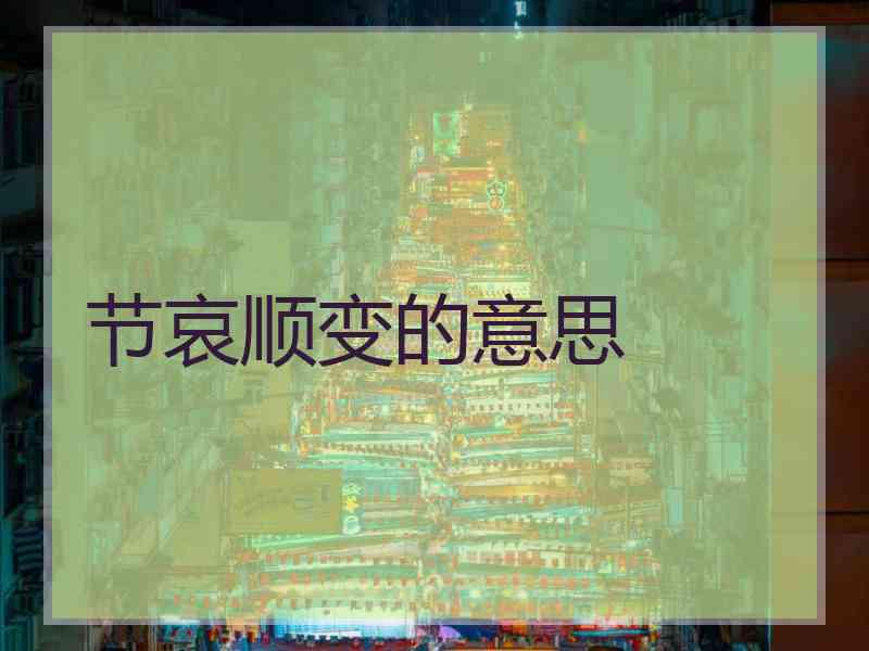 节哀顺变的意思