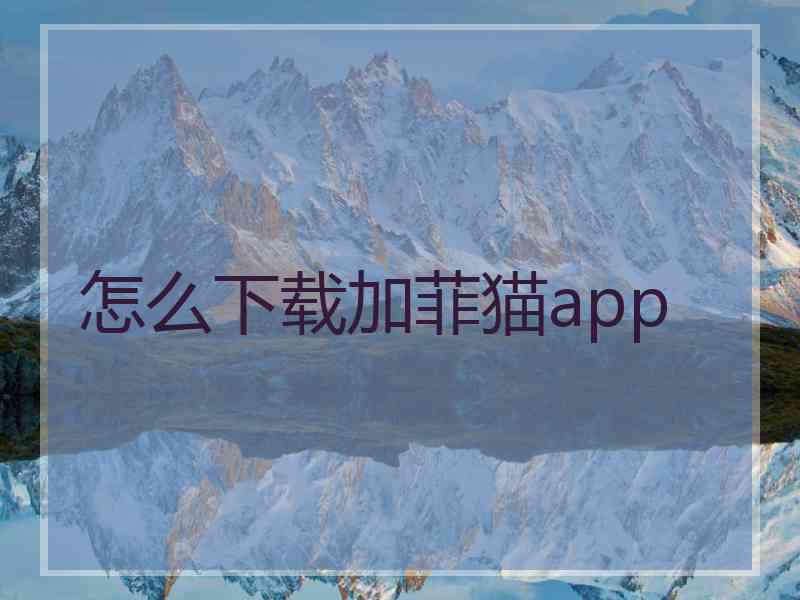 怎么下载加菲猫app