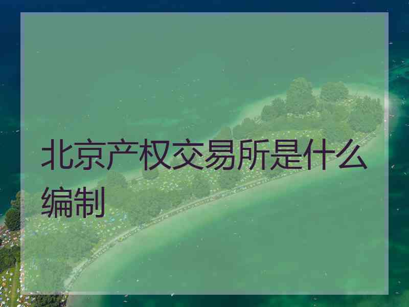 北京产权交易所是什么编制