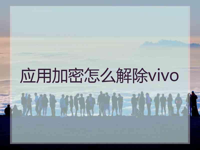 应用加密怎么解除vivo
