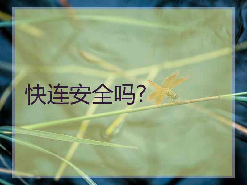 快连安全吗?