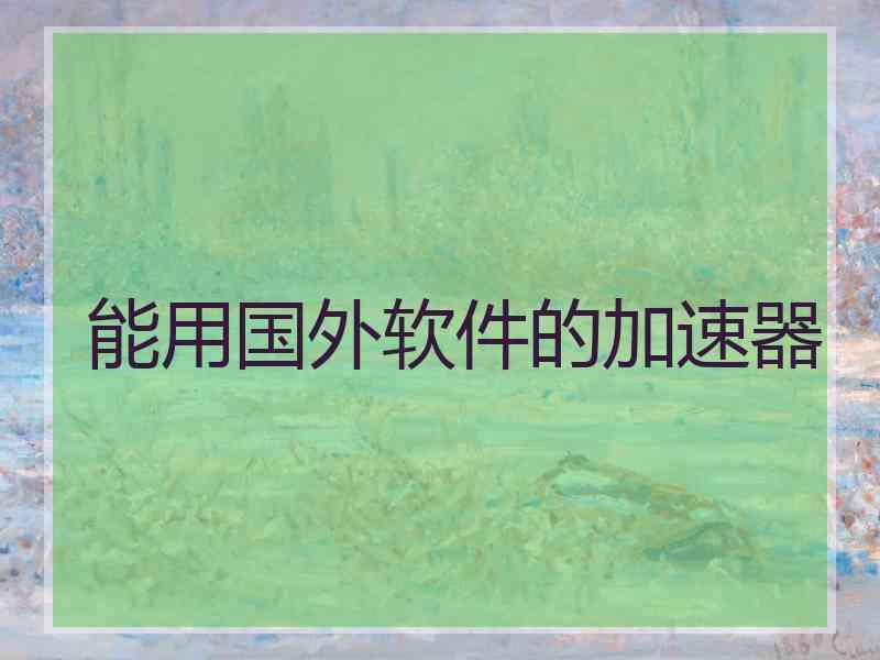能用国外软件的加速器