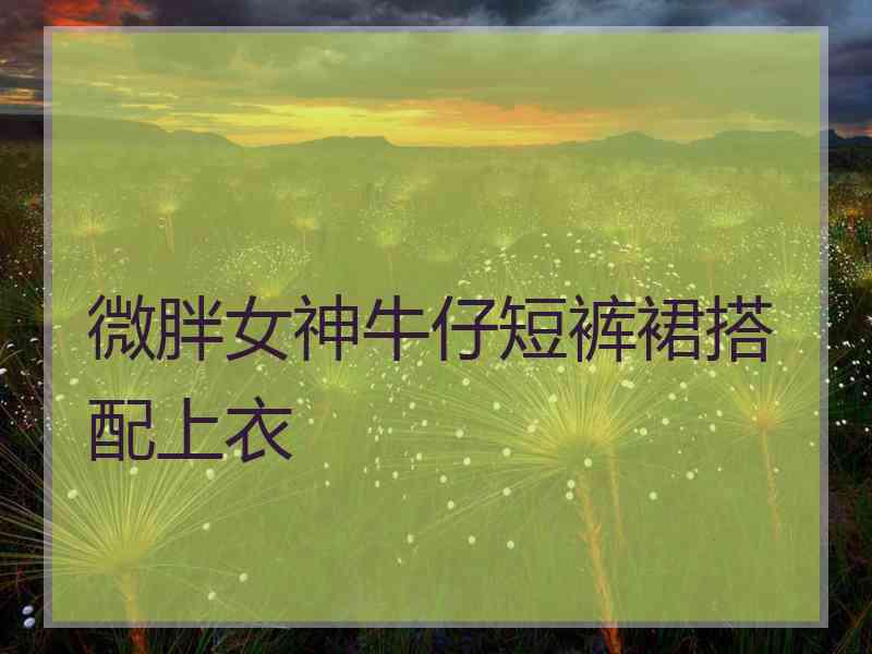 微胖女神牛仔短裤裙搭配上衣