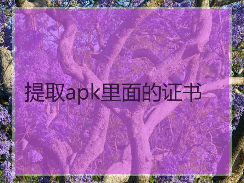 提取apk里面的证书