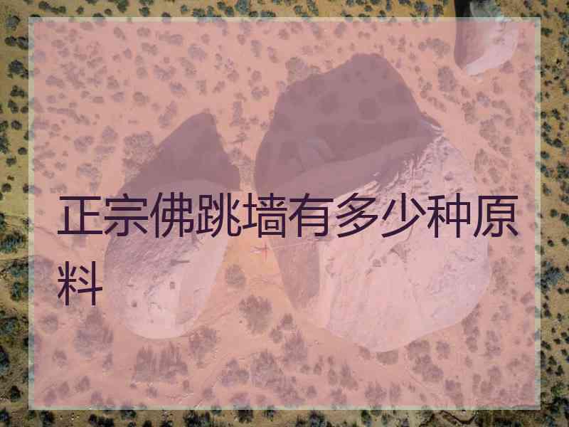 正宗佛跳墙有多少种原料