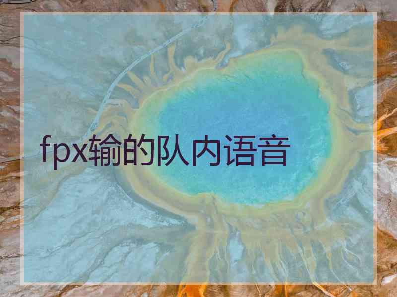 fpx输的队内语音