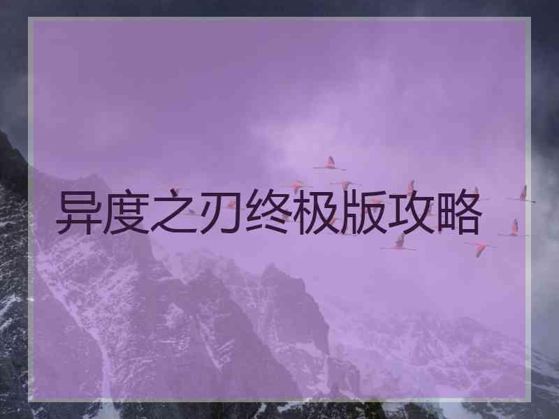 异度之刃终极版攻略