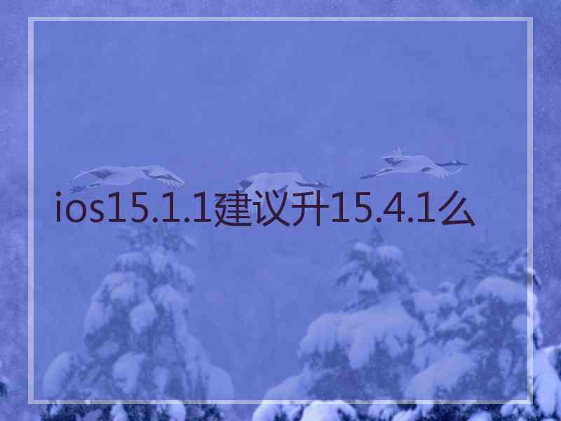 ios15.1.1建议升15.4.1么