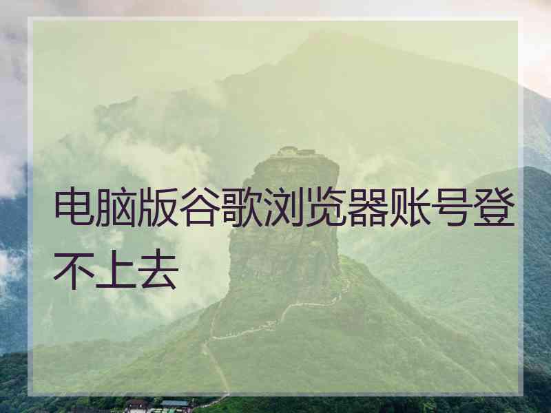 电脑版谷歌浏览器账号登不上去
