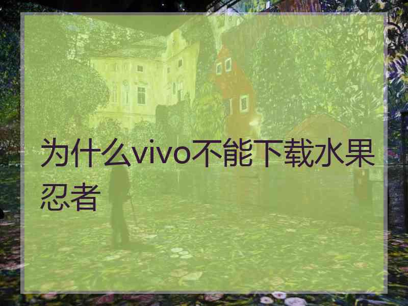 为什么vivo不能下载水果忍者