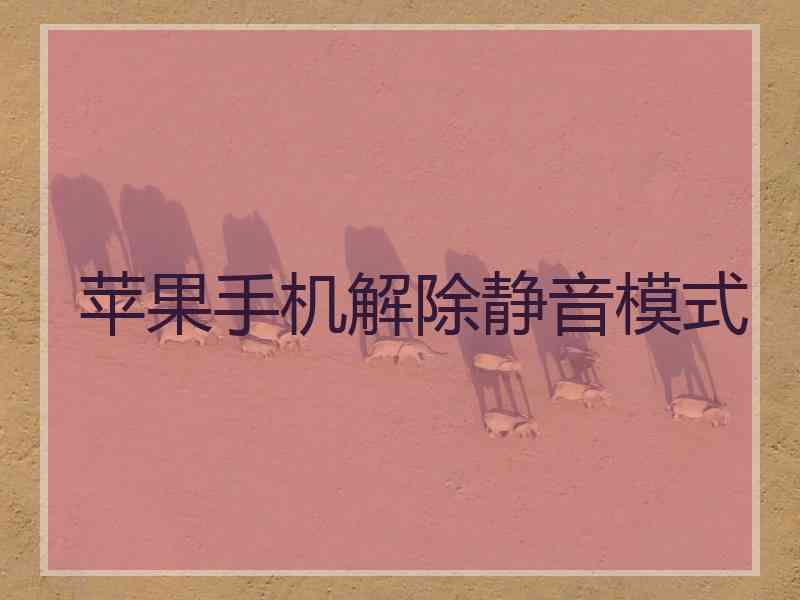 苹果手机解除静音模式
