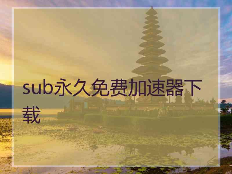 sub永久免费加速器下载