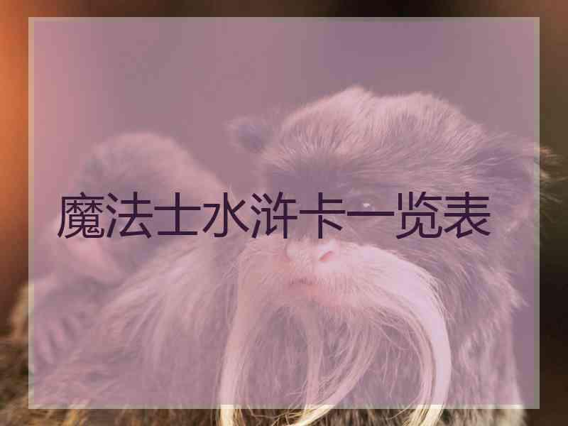 魔法士水浒卡一览表