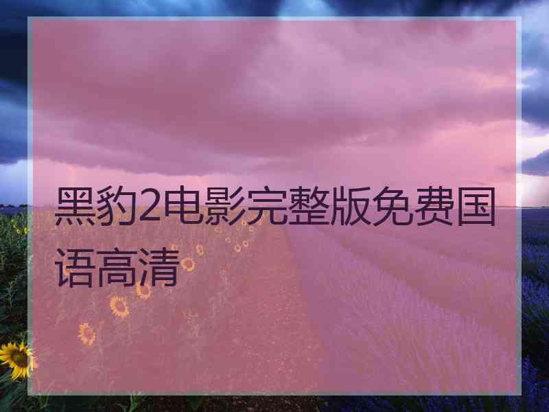 黑豹2电影完整版免费国语高清