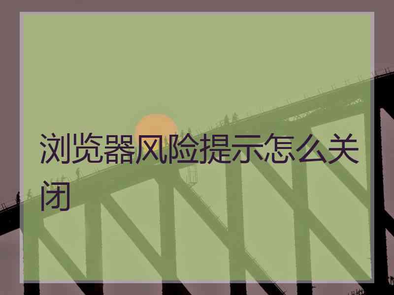 浏览器风险提示怎么关闭