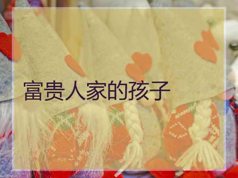 富贵人家的孩子