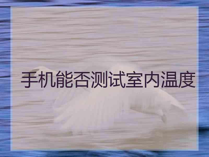 手机能否测试室内温度