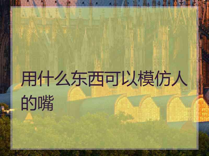用什么东西可以模仿人的嘴
