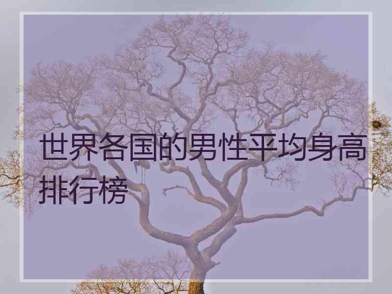 世界各国的男性平均身高排行榜