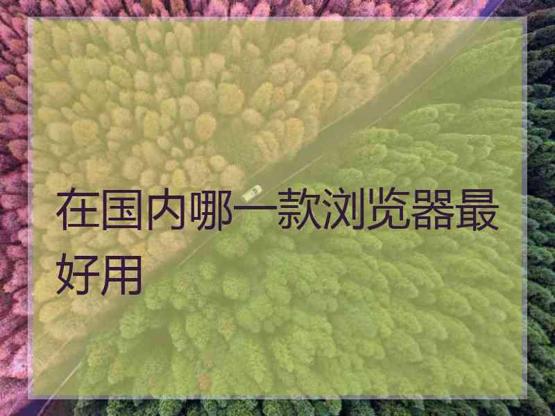 在国内哪一款浏览器最好用