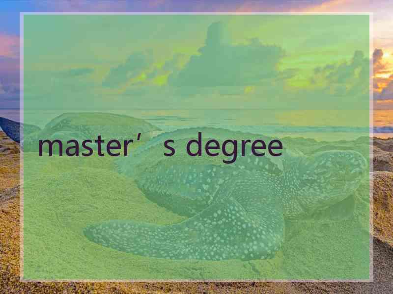 master’s degree