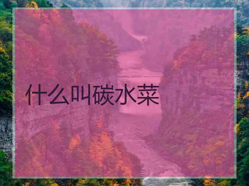 什么叫碳水菜