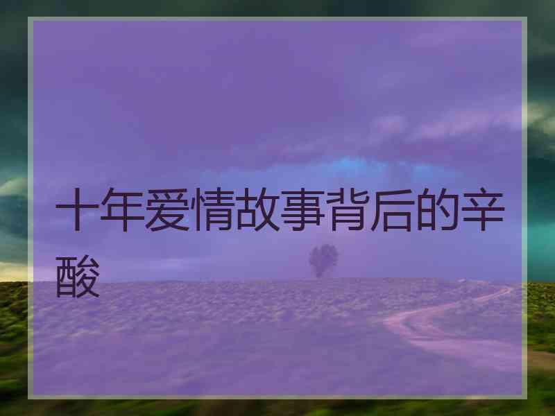 十年爱情故事背后的辛酸