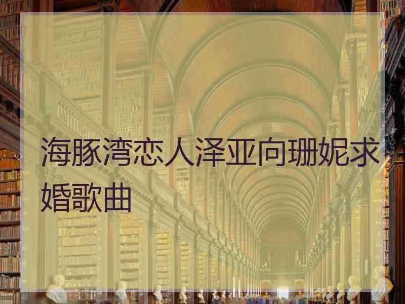 海豚湾恋人泽亚向珊妮求婚歌曲