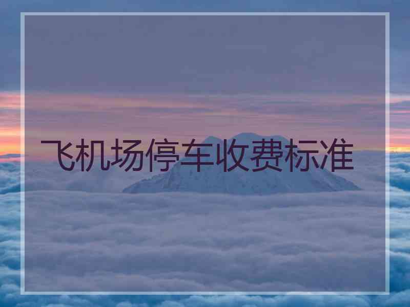 飞机场停车收费标准