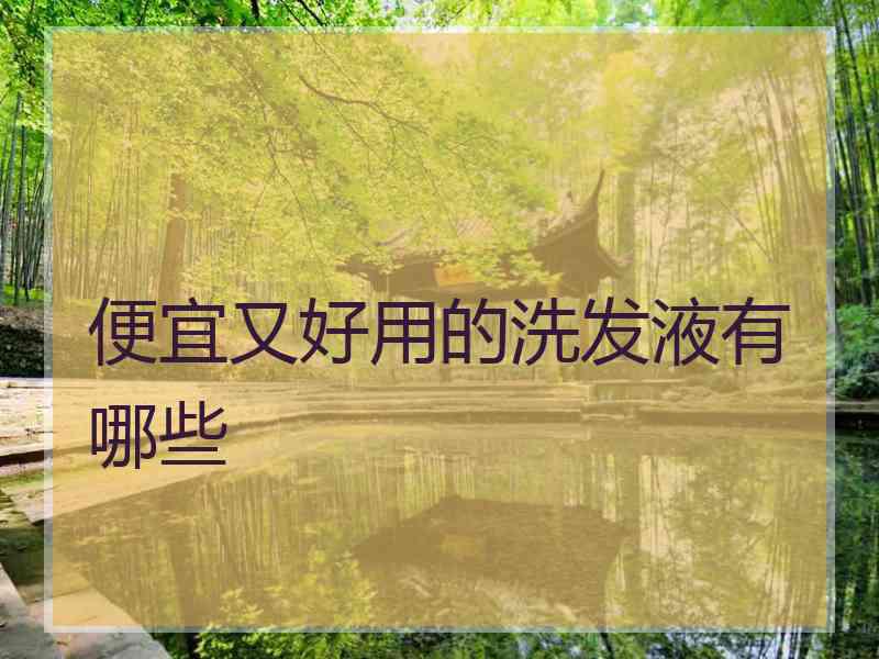便宜又好用的洗发液有哪些