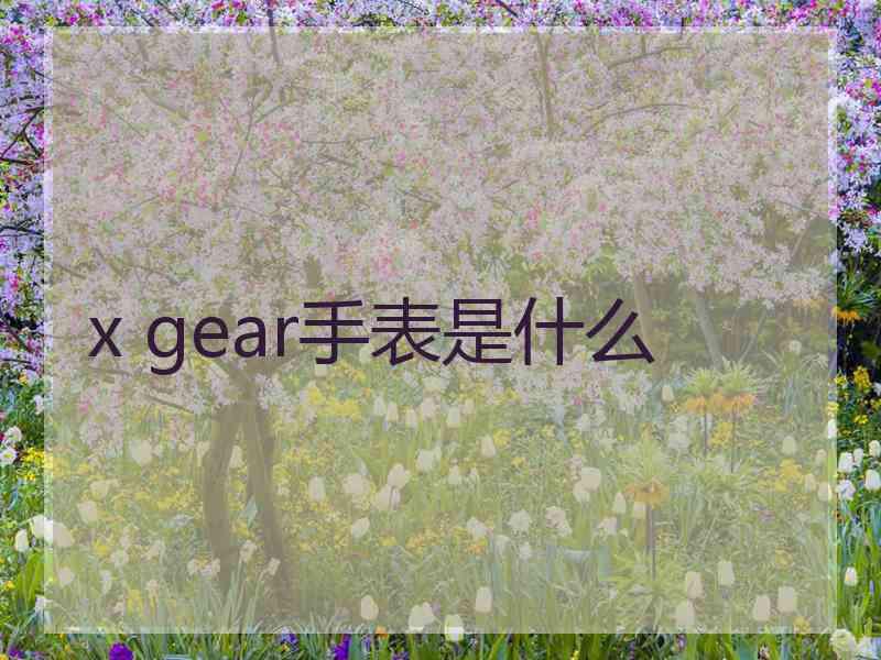 x gear手表是什么