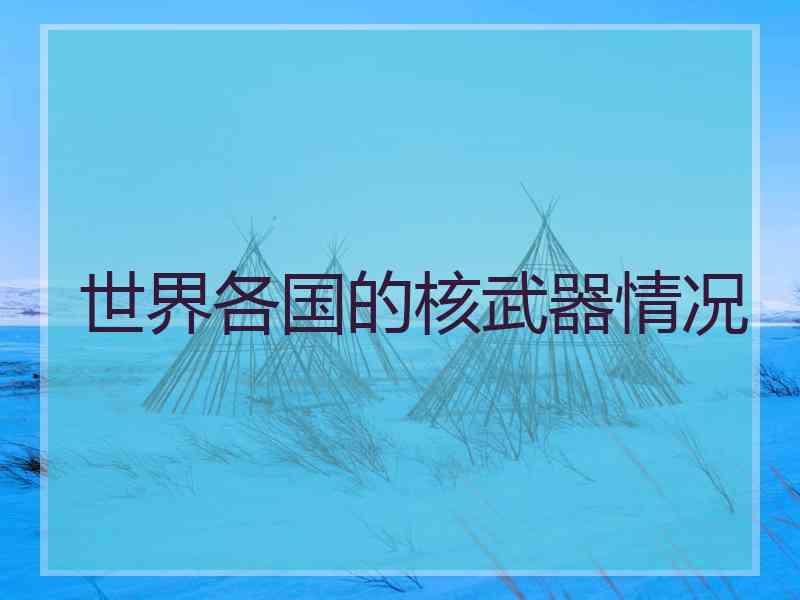 世界各国的核武器情况