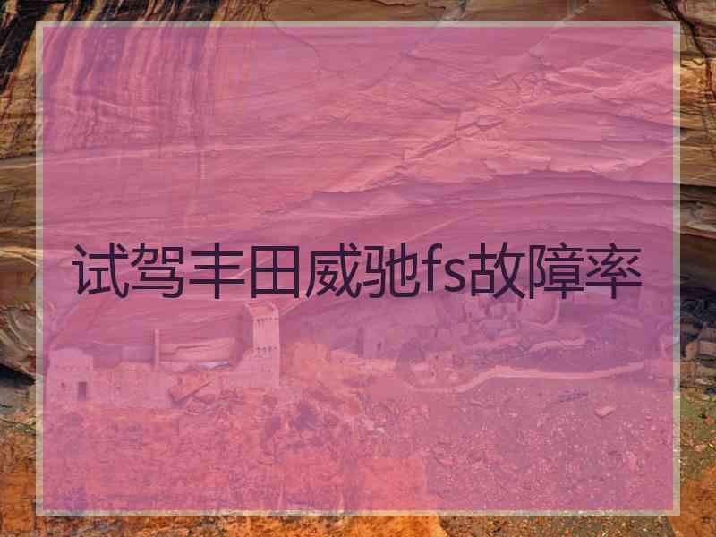 试驾丰田威驰fs故障率