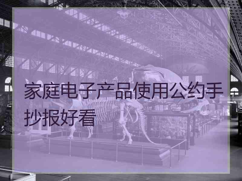 家庭电子产品使用公约手抄报好看