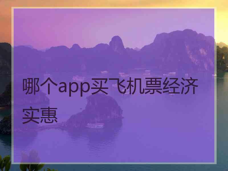 哪个app买飞机票经济实惠