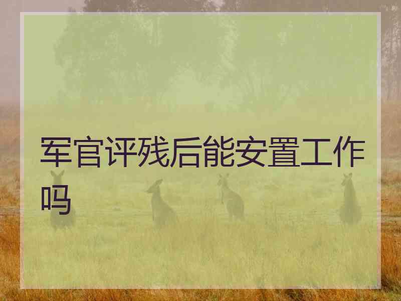 军官评残后能安置工作吗