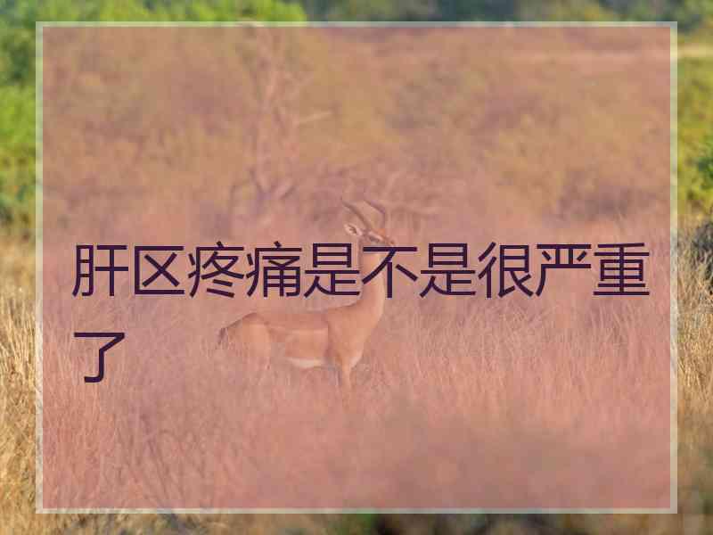 肝区疼痛是不是很严重了