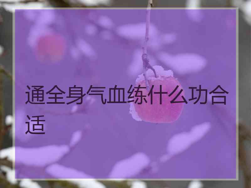 通全身气血练什么功合适