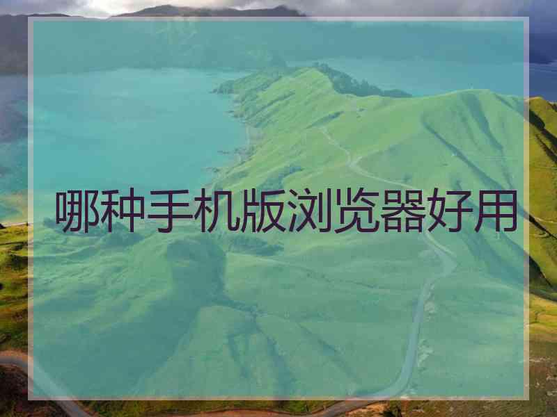 哪种手机版浏览器好用
