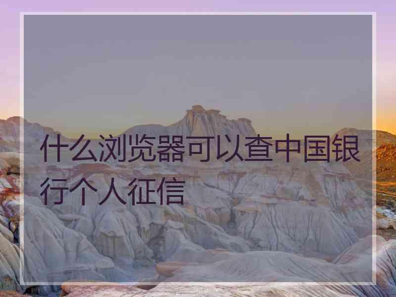 什么浏览器可以查中国银行个人征信